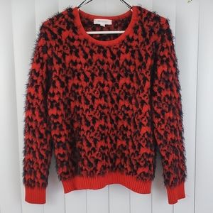 Leopard Patterned Dyelash Pullover Sweater